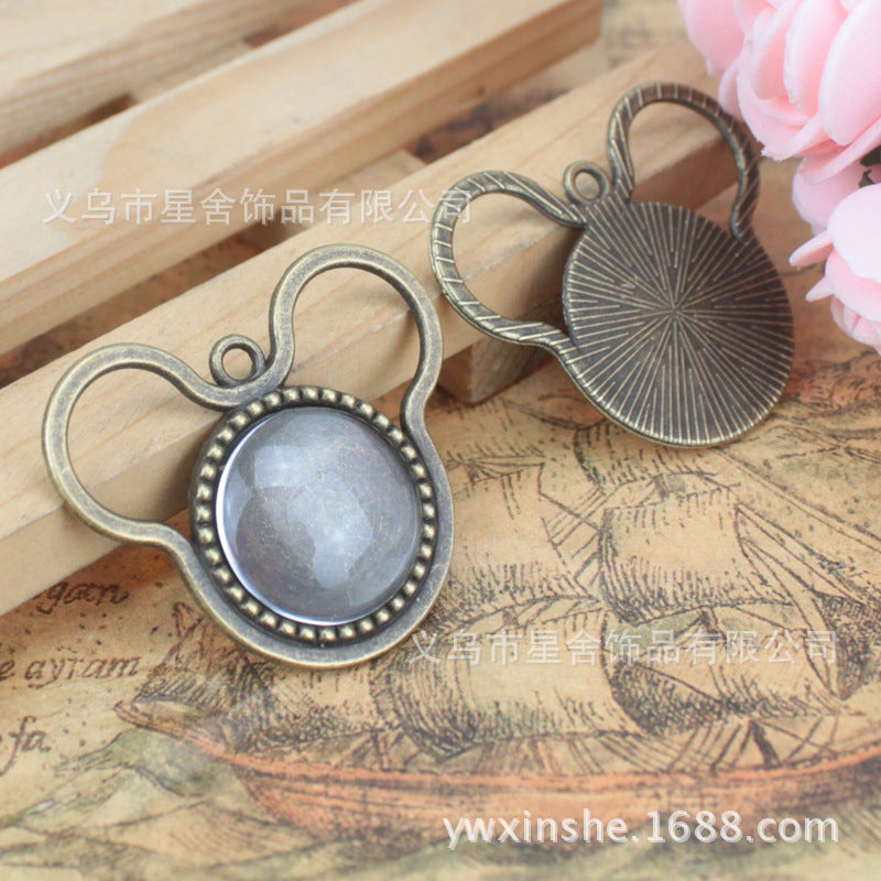18mm Mouse Head Cabochon Pendant Base Bezel Setting