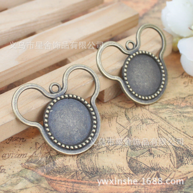 18mm Mouse Head Cabochon Pendant Base Bezel Setting