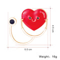 Red Gold Tone Heart Enamel Metal Brooch Pin for Jackets and Lapels view 2