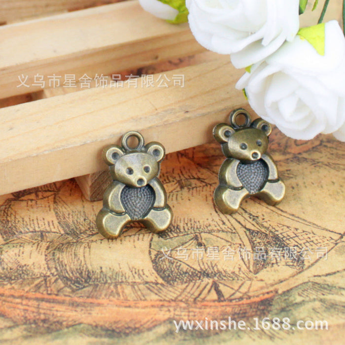 Heart Bear Alloy Charm Pendant 20x15mm