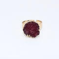 Gold Tone Round Druzy Adjustable Rings in Six Colors view 4
