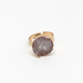 Gold Tone Round Druzy Adjustable Rings in Six Colors view 6