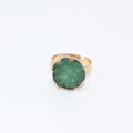 Gold Tone Round Druzy Adjustable Rings in Six Colors view 7