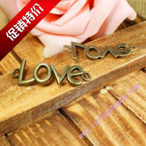 40x15mm Curved LOVE Double Charm Pendant