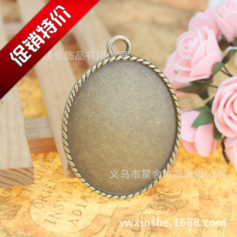 60x44mm Vintage Oval Twisted Edge Bezel Setting