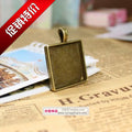 Square Cabochon Bezel Pendant Setting In Multiple Metal Finishes view 1