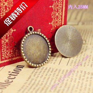 25mm Beaded Bezel Setting Pendant Tray for DIY Jewelry