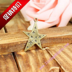 29x22mm Flat Starfish Alloy Charm Pendant