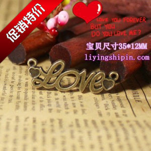 LOVE Bar Letter Alloy Charm Pendant