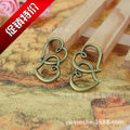 Vintage Hollow Double Heart Charm Pendant 31x20mm for Bracelets