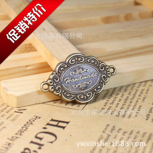 Handmade Double Tag Charm Pendant 41x25mm