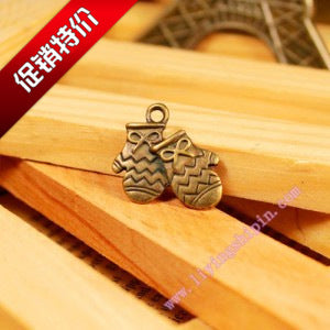 Alloy Bow Glove Charm Pendant 18x16mm