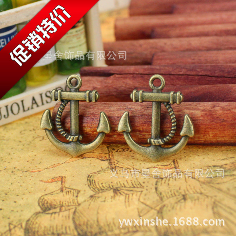 Vintage Alloy Anchor Charm Pendant 22x20mm
