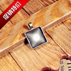 Square Alloy Pendant Tray Base for 20mm Cabochon