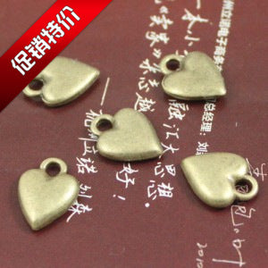 Double-Sided Smooth Heart Alloy Charm 14x11mm