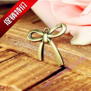 25mm Vintage Ribbon Bow Charm Pendant for DIY Jewelry