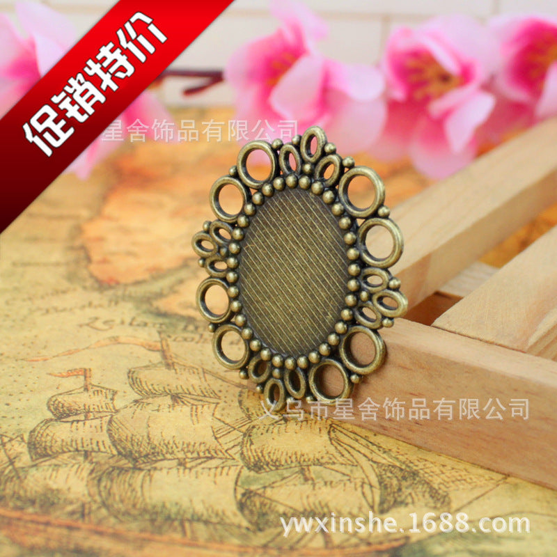 43×37mm Alloy Cabochon Tray Bezel Setting for 25×18mm Stone
