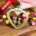 Double-Sided LOVE Heart Charm Pendant for DIY Jewelry