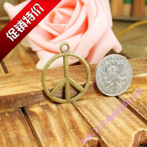 29mm Alloy Peace Sign Charm Pendant