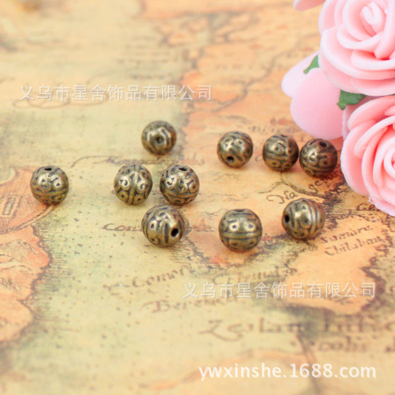 7mm Vintage Alloy Round Spacer Beads for DIY Jewelry