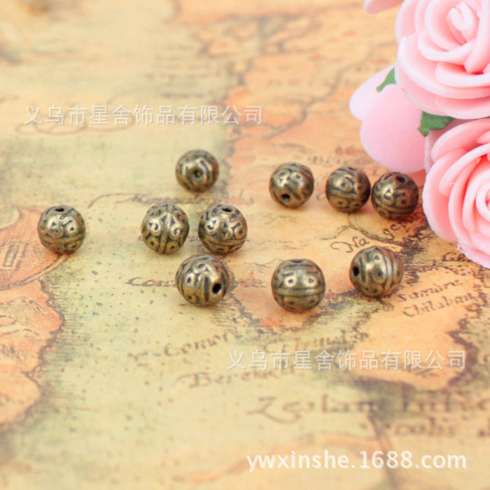 7mm Vintage Alloy Round Spacer Beads for DIY Jewelry