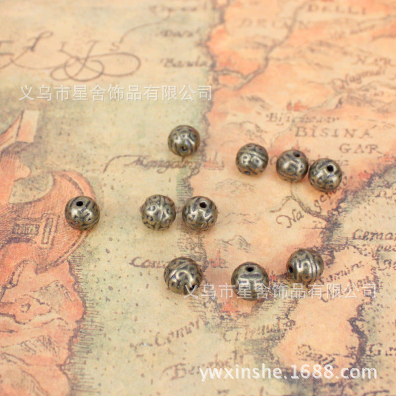 7mm Vintage Alloy Round Spacer Beads for DIY Jewelry