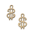 Dollar Sign Charm Pendants in Six Metallic Finishes view 9