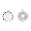 Serrated Edge Round Cabochon Settings in Two Antique Finishes view 6