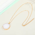 White Round Druzy Necklace and Earring Options in Thirty Millimeter Size view 5