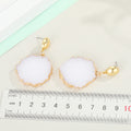 White Round Druzy Necklace and Earring Options in Thirty Millimeter Size view 4