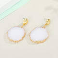 White Round Druzy Necklace and Earring Options in Thirty Millimeter Size view 2