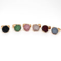 Gold Tone Round Druzy Adjustable Rings in Six Colors view 2