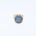 Gold Tone Round Druzy Adjustable Rings in Six Colors view 9