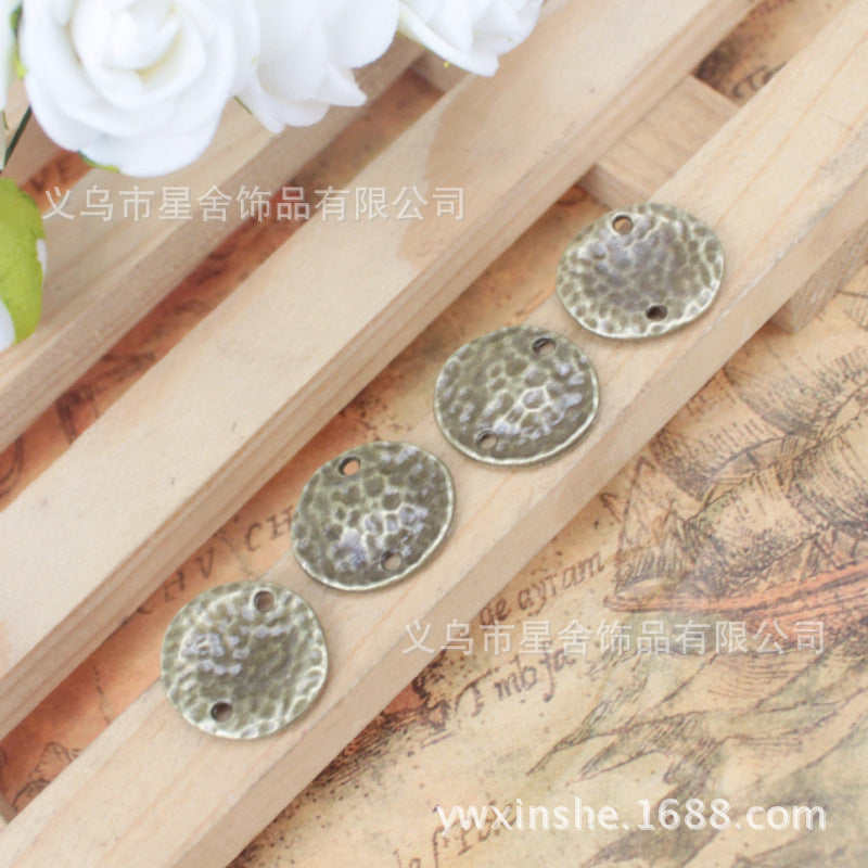 Geometric Irregular Round Disc Double-Hole Connector Charm 17x15mm