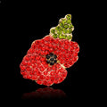 Red Black Flower Crystal Enamel Seven Designs Metal Brooch Pin view 4