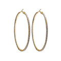 Gold and Silver Matte Oversized Slim Round Hoop Earrings view 1