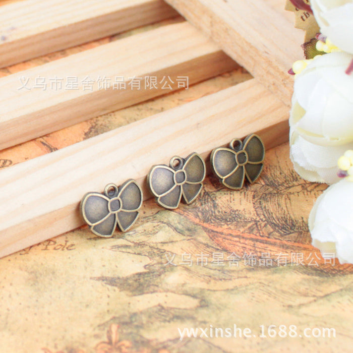 Vintage Alloy Butterfly Flower Charm Pendant 15x11mm