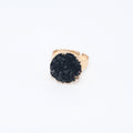 Gold Tone Round Druzy Adjustable Rings in Six Colors view 8