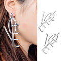Long LOVE Letter Drop Earrings in Three Metal Tones view 1