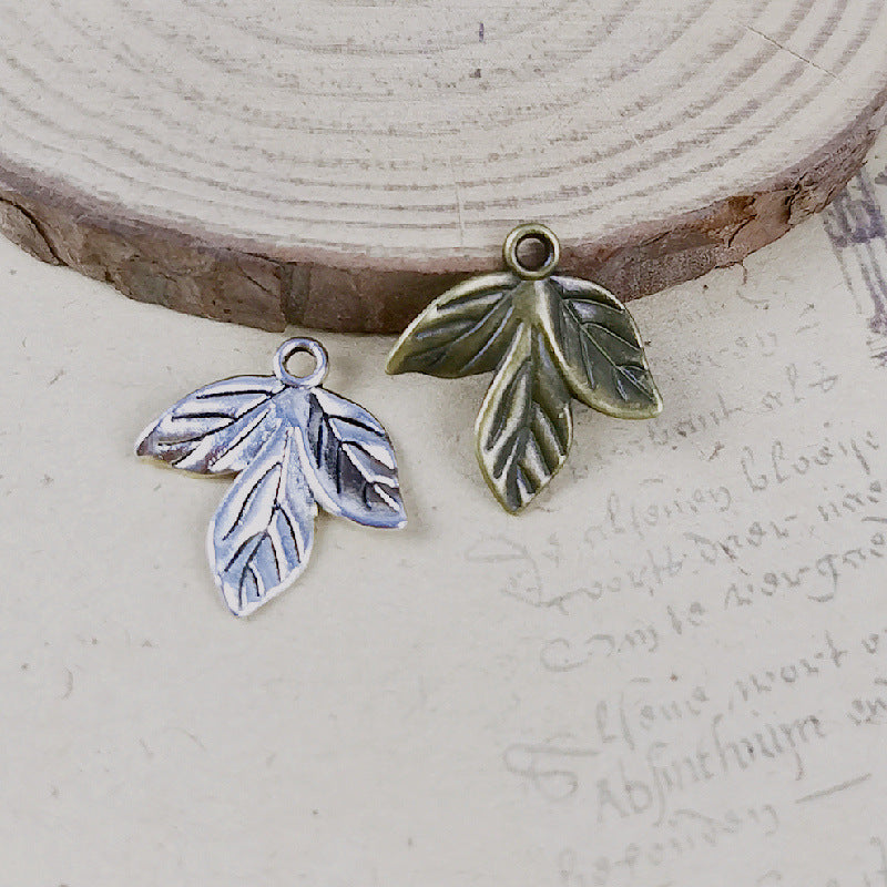 20x19mm Alloy Three Leaf Charm Pendant for DIY Jewelry