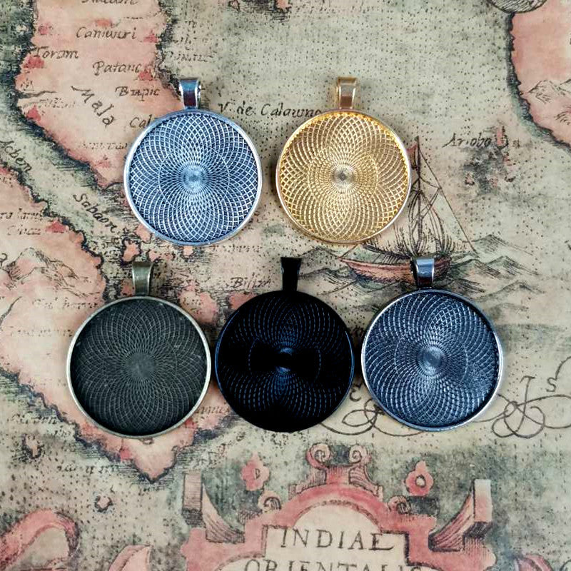 30mm Round Cabochon Tray Bezel Setting Pendant