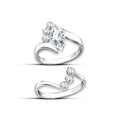 Silver Tone Bypass Ring With Marquise Clear Stone Cluster view 4