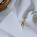 Gold Tone Clear Stone Twisted Infinity Adjustable Open Ring view 4