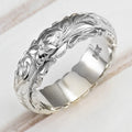 Carved Floral And Rose Wide Band In Three Metal Tones view 4