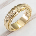 Carved Floral And Rose Wide Band In Three Metal Tones view 2