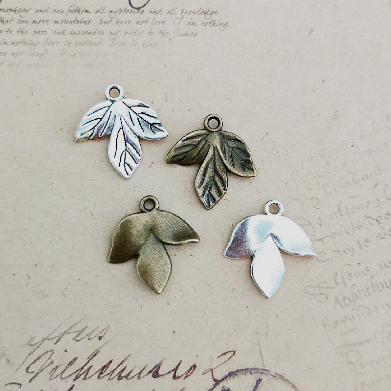20x19mm Alloy Three Leaf Charm Pendant for DIY Jewelry
