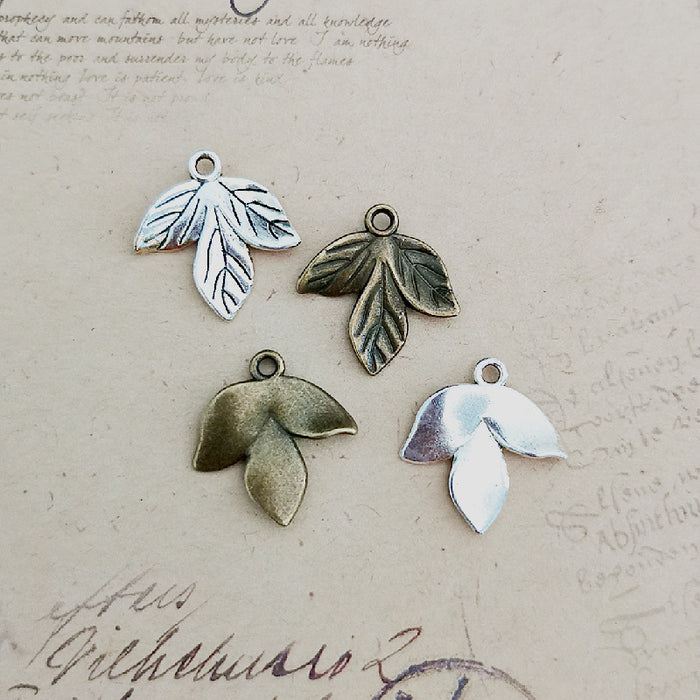 20x19mm Alloy Three Leaf Charm Pendant for DIY Jewelry