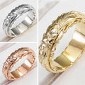 Carved Floral And Rose Wide Band In Three Metal Tones view 1