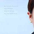 Gold Bird Nest Pearl Asymmetric Stud Earrings Pair view 4