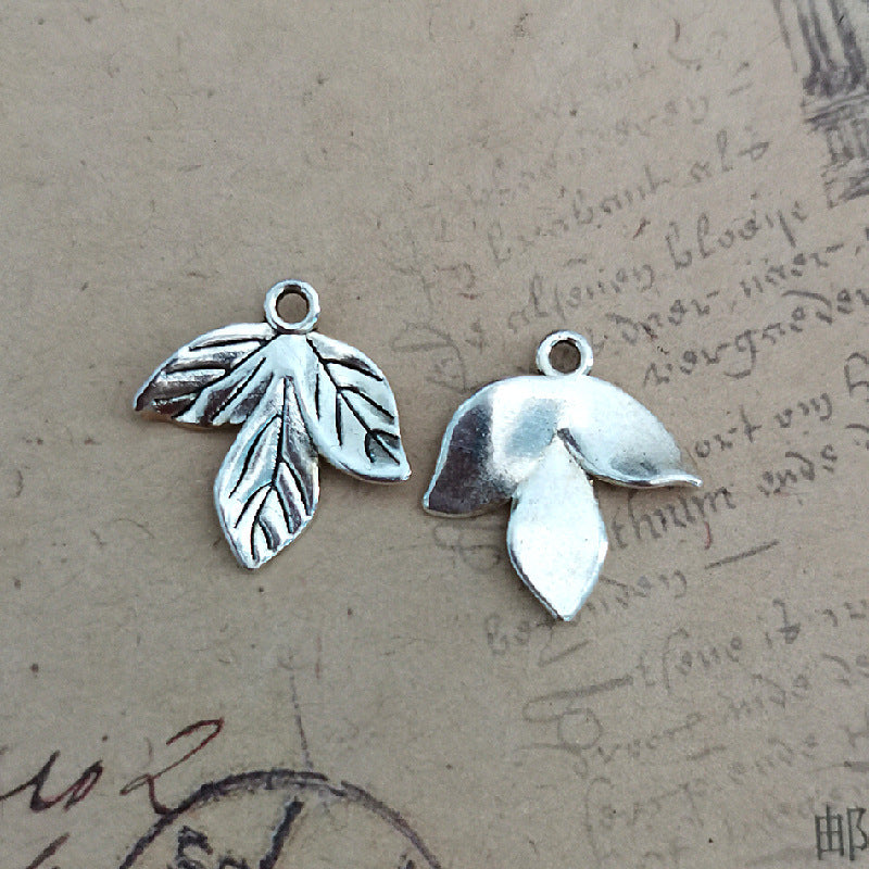 20x19mm Alloy Three Leaf Charm Pendant for DIY Jewelry